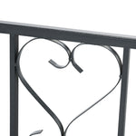 Dark Grey Metal Garden Arch With Double Gates