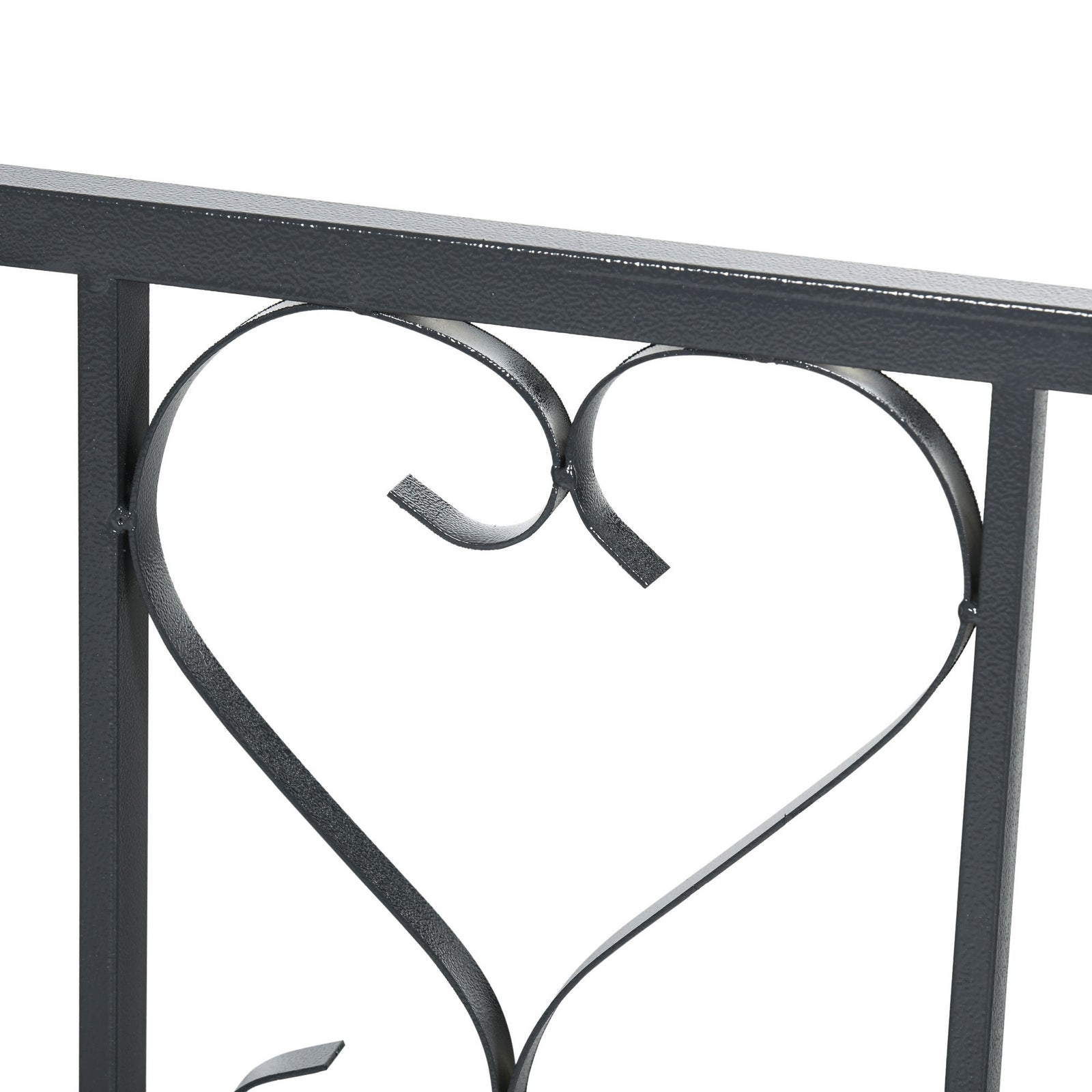 Dark Grey Metal Garden Arch With Double Gates