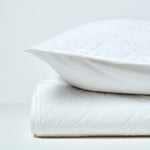 Paragon Diamond Pattern Geometric Velvet Bedspread | 200cm x 200cm | Cream