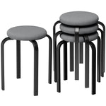 Stackable Stools Modern Cushioned Set Of 4 | Dark Grey