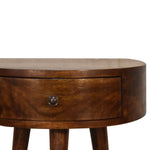 Solid Wood Chestnut Semi Circle Bedside