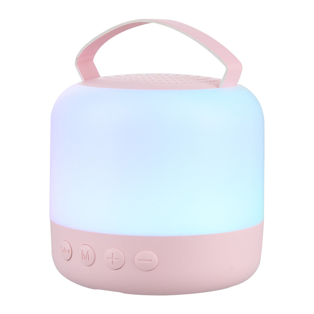 Portable Wireless Rgb Light Karaoke Speaker With 2 Microphones | Pink