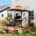 Outdoor Double-tier Bbq Gazebo Shelter Grill Canopy Barbecue