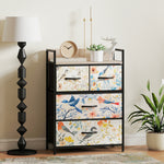 HOMCOM 4-drawer Chest Of Drawers, Fabric Dresser With Open Shelf