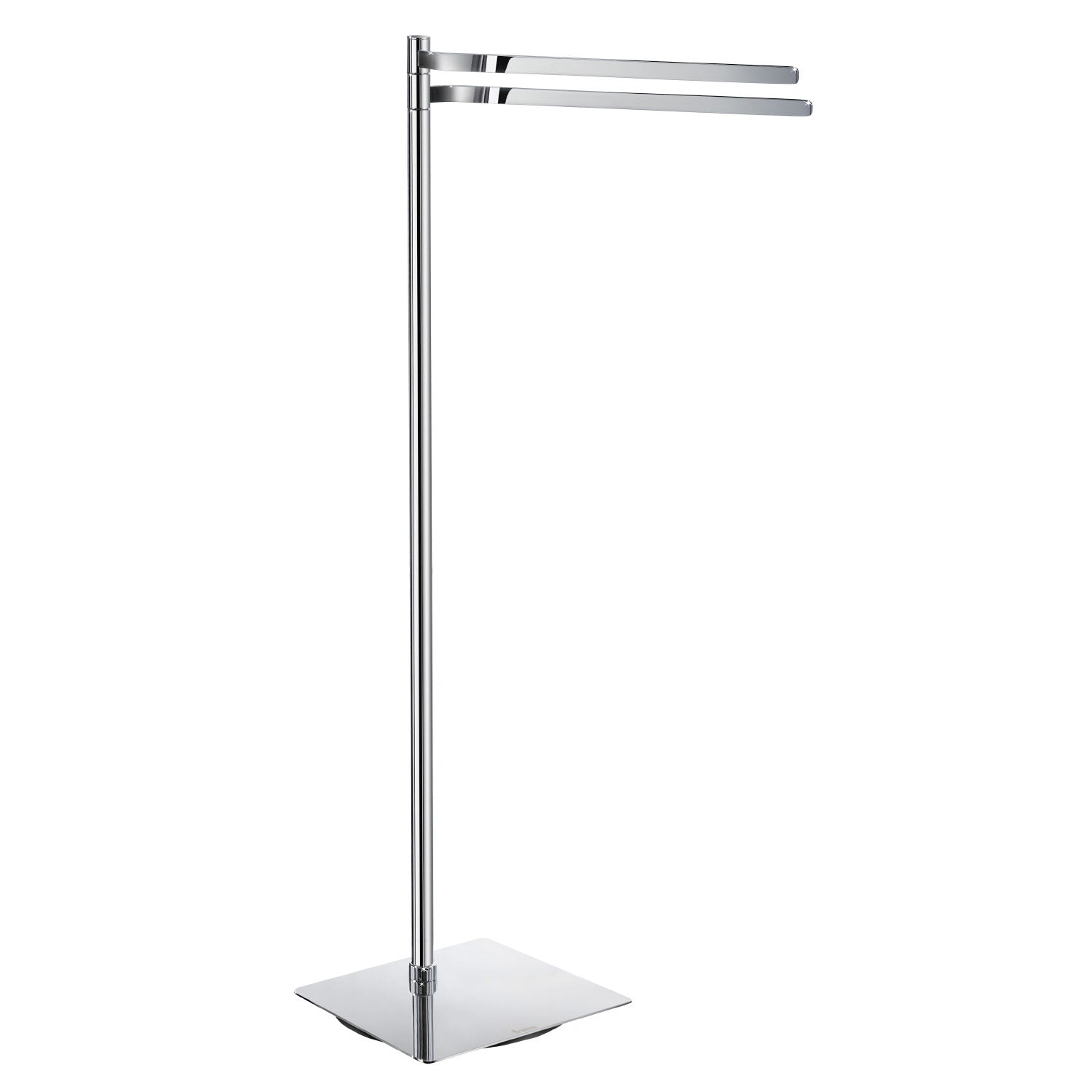Polished Chrome Freestanding Double Towel Rail Square Base | Polished Chrome