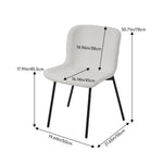 2pcs Teddy Fleece Upholstered Dining Chair