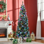 5/6/7ft Prelit Artificial Xmas Tree With Colourful Led | 6ft | Green