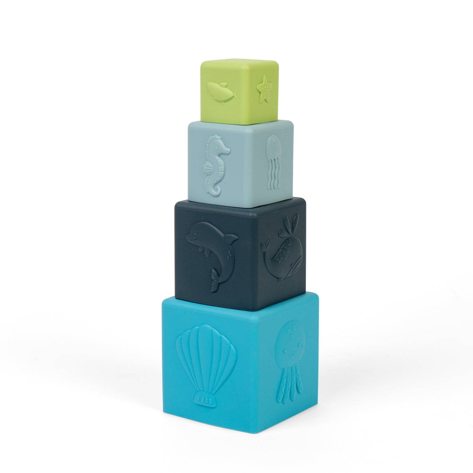 4pc Silicone Stacking Cubes Bath Toy