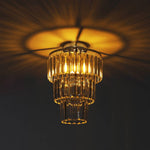 Modern 3-circle Crystal Chandelier Chrome Flush Mount Ceiling Light Droplet Crystal Shade Led Fixture