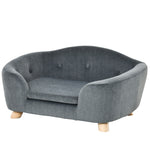 Dog Sofa Bed W/ Removable Soft Cushion For Xs Size Dogs - Grey