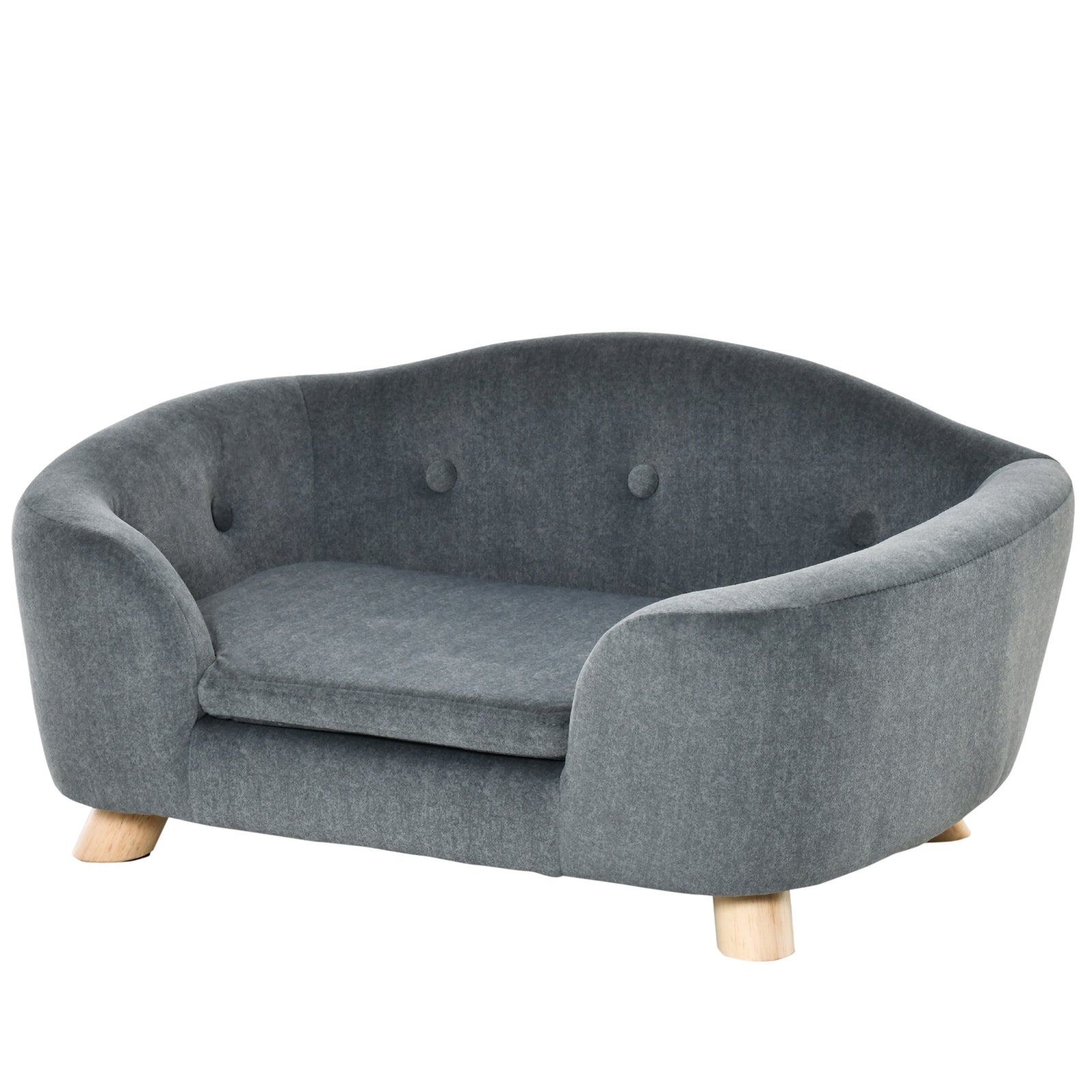 Dog Sofa Bed W/ Removable Soft Cushion For Xs Size Dogs - Grey