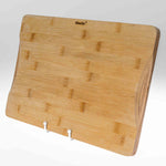 BlauKe Wood Cutting Board For Kitchen - 38x25cm Large Bamboo Cutting Board With Juice Groove And Handles - Wooden Chopping Board
