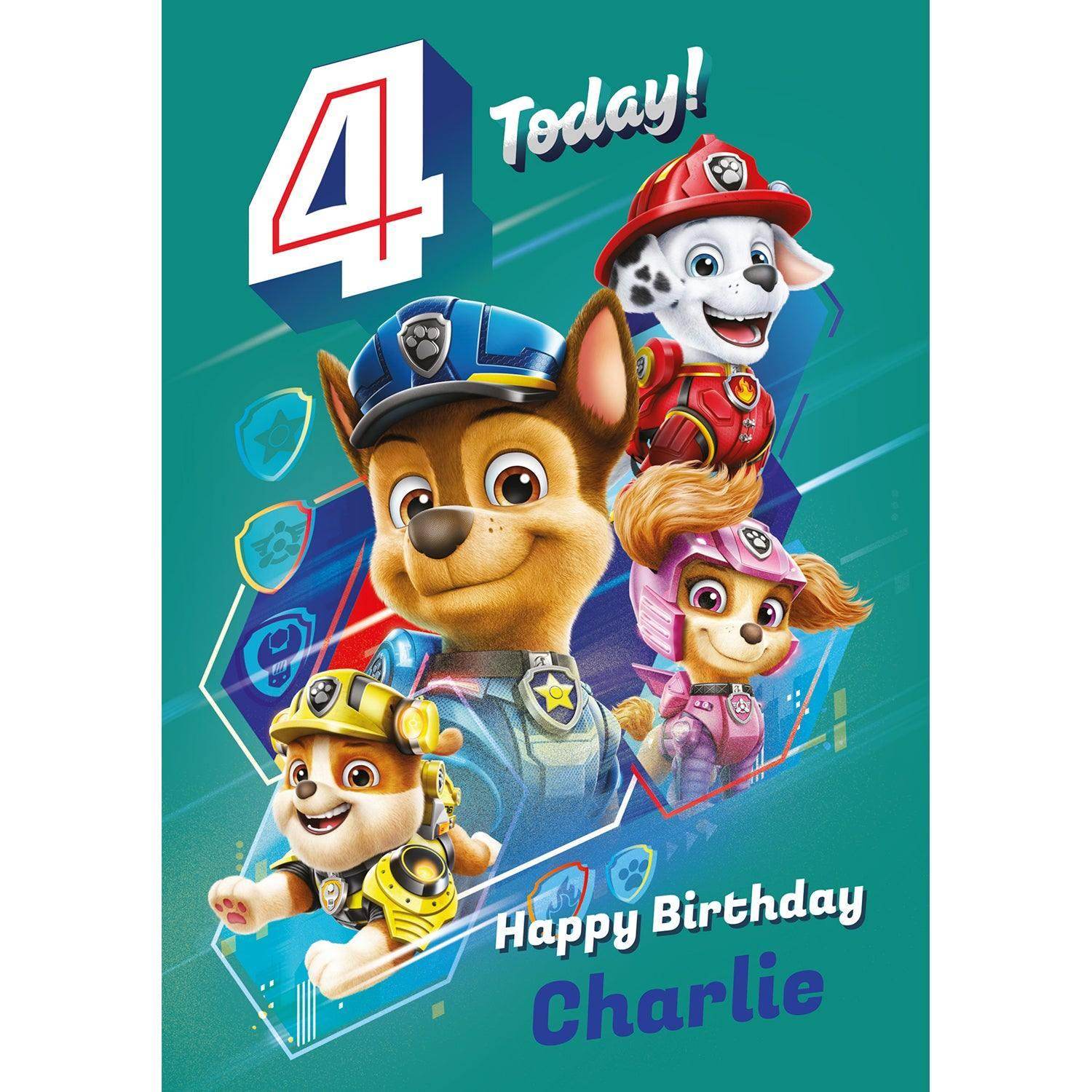 Personalised Age 4 Birthday Card Official Product