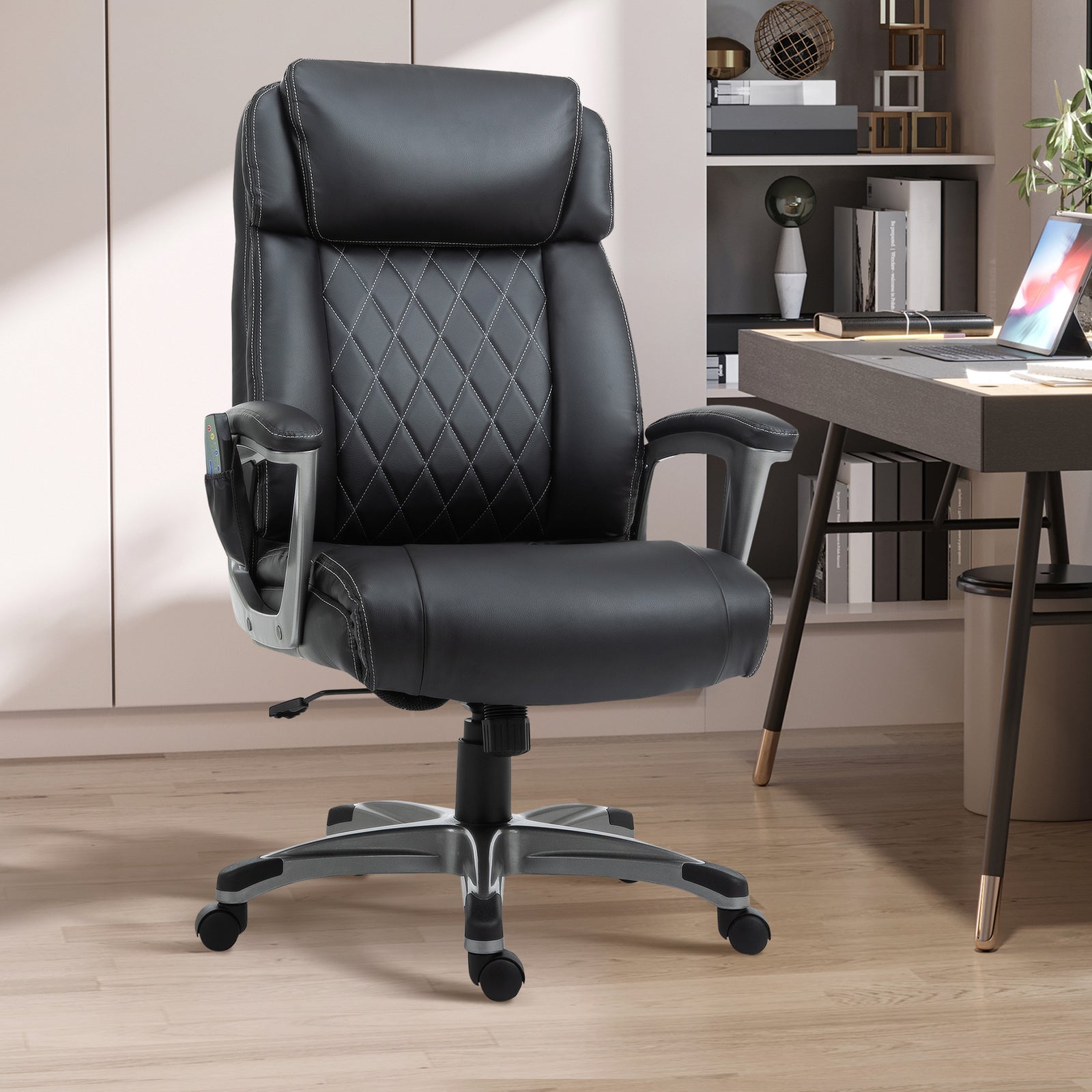 High Back Adjustable Massage Chair Black