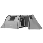 Outsunny 3-4 Man Tunnel Tent, 3000mm Waterproof, Large Family