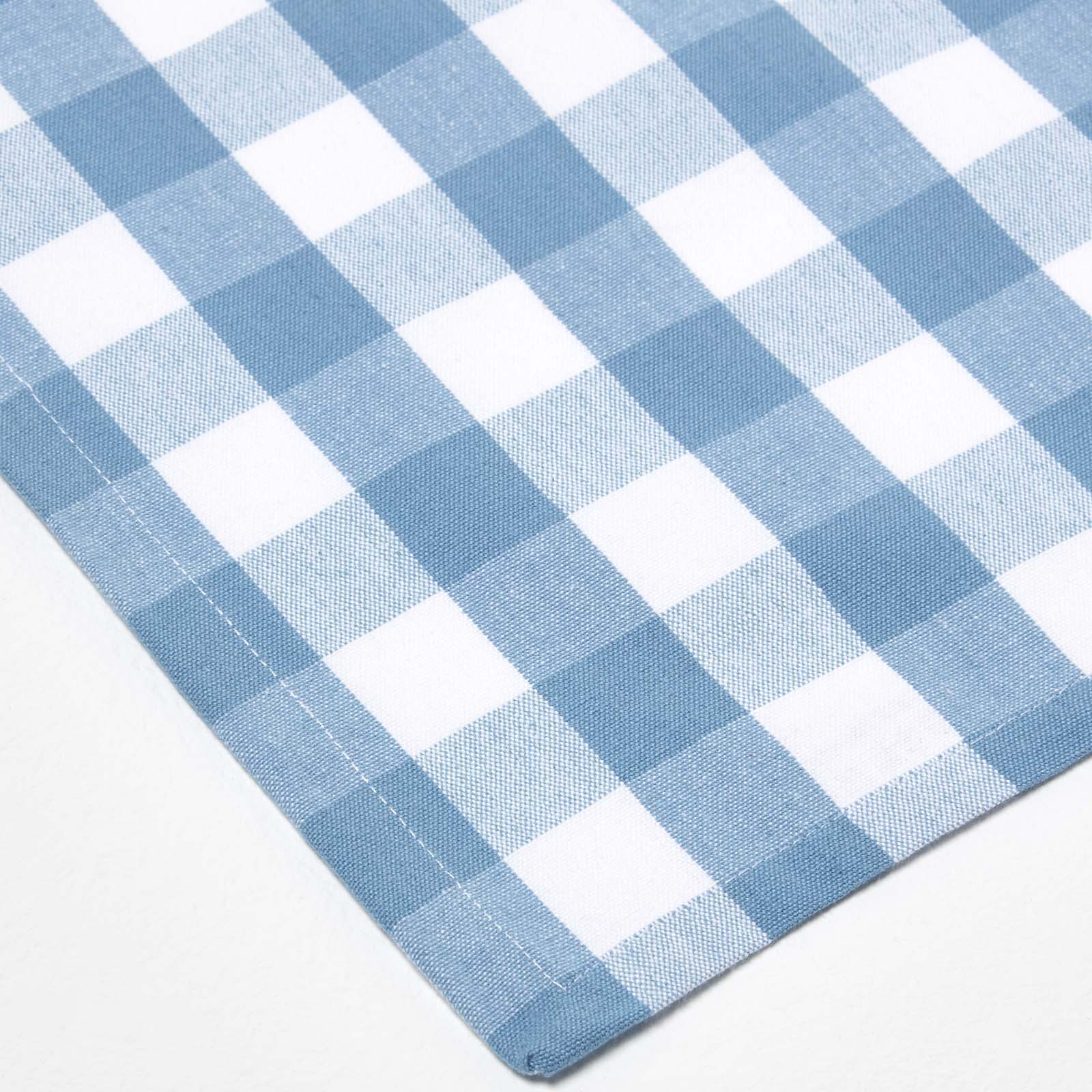 Block Check Cotton Gingham Napkins, Set Of 4 | 45cm x 45cm | Blue