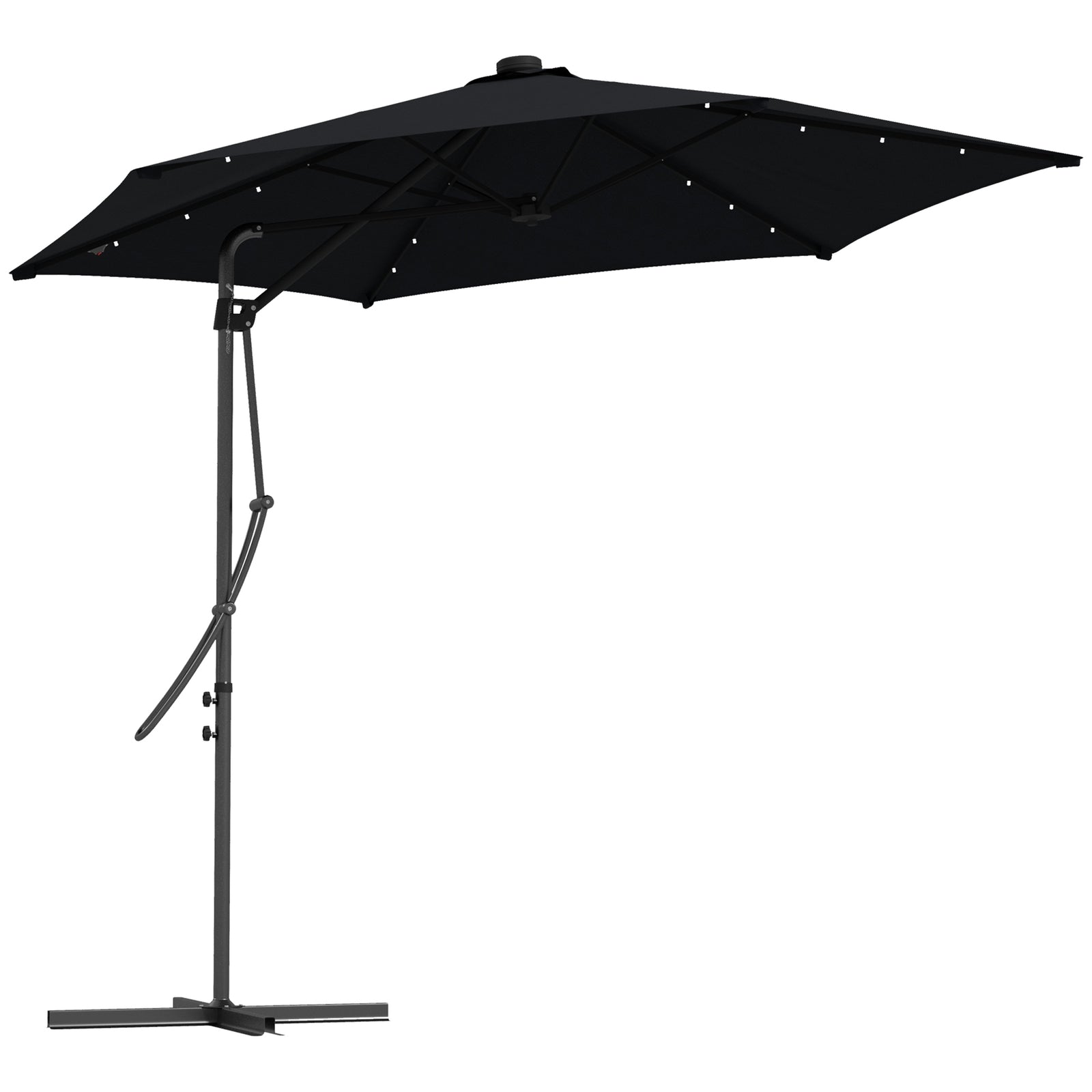 3m Cantilever Parasol W/ Waterproof Cover | Black