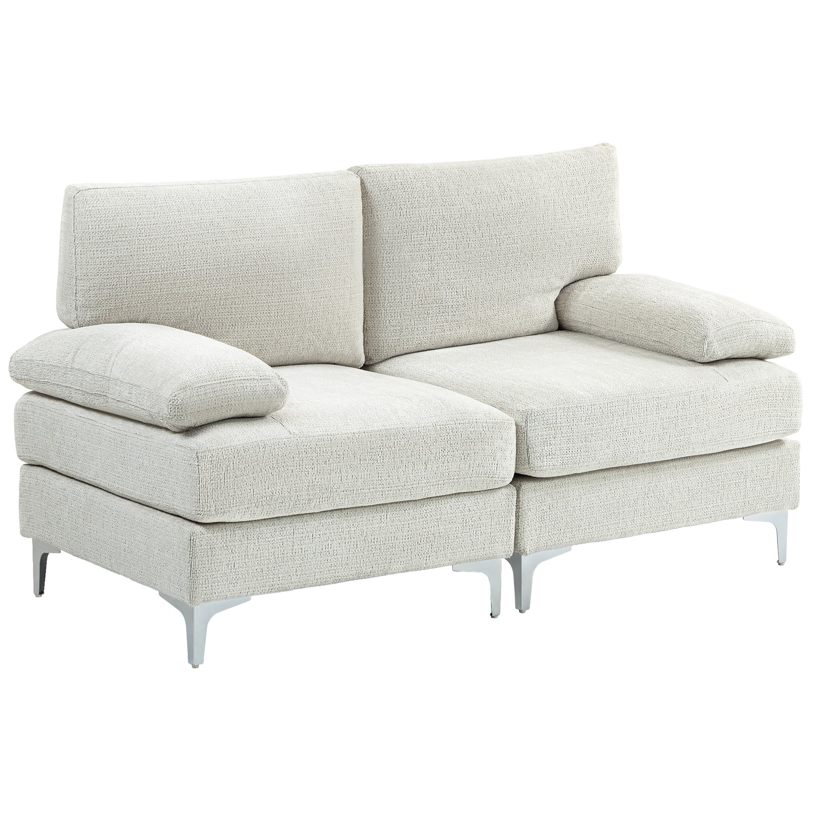 2 Seater Sofa Modern Loveseat With Metal Legs Spring Cushion