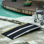 Folding Aluminium Wheelchair Ramp For Home | Large | Black