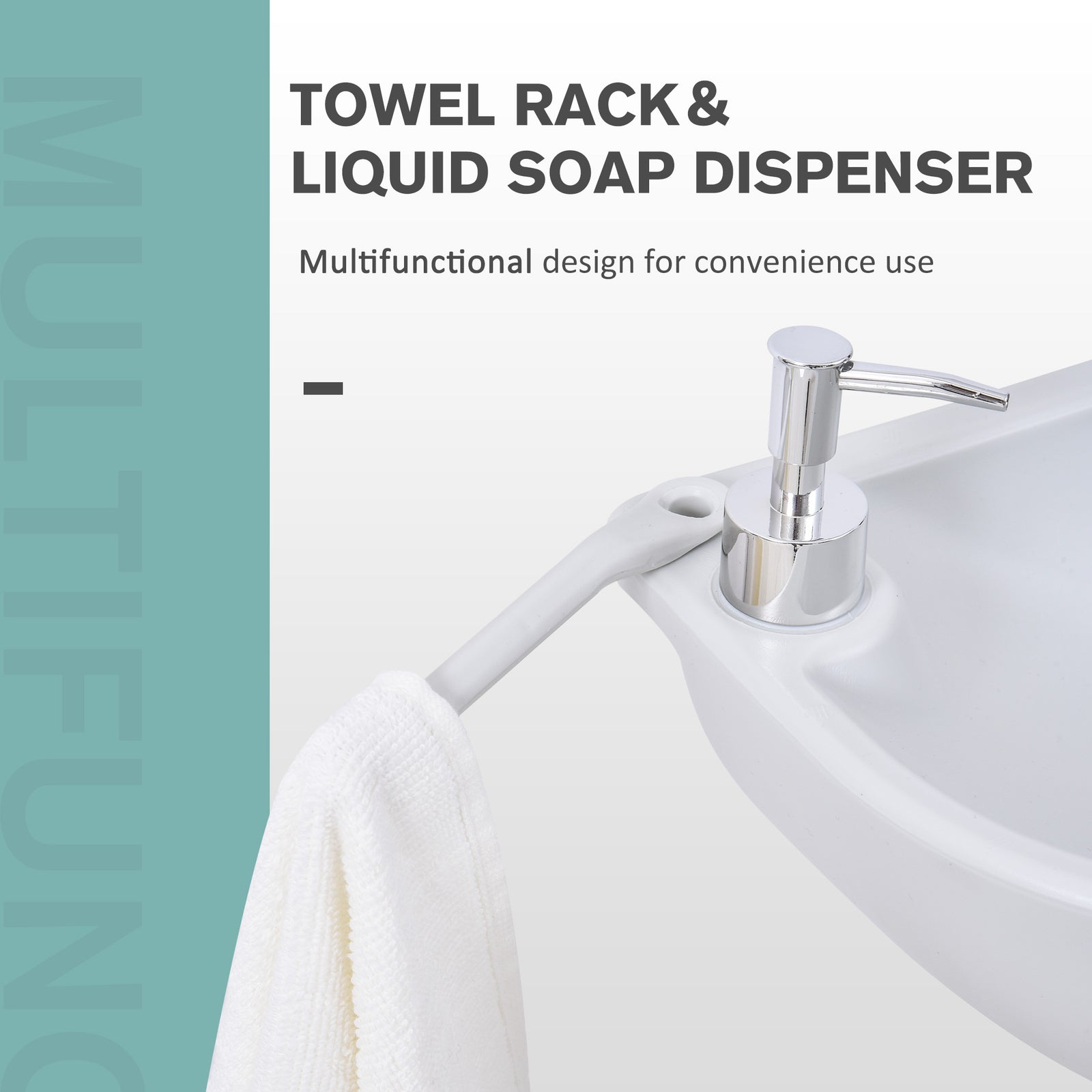 Camping Hand Wash Sink With Towel Holder & Soap Dispenser | Gray
