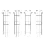 4-pack Metal Garden Fence Panels, Outdoor Border Fencing With Scroll Design, Rust-resistant Wire Lawn Edging
