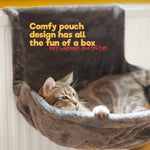 Petlicity Round Grey Radiator Cat Bed With Removable Washable Faux Fur Cover