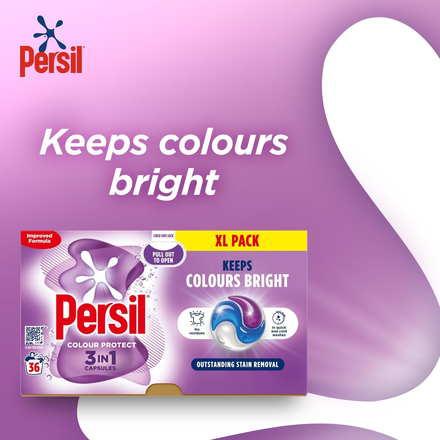 Xl 3 In 1 Washing Capsules Colour Protect With Lasting Freshness 36w | Set of 4