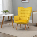 Accent Chair Velvet-touch Tufted Wingback Armchair | One Size | Yellow