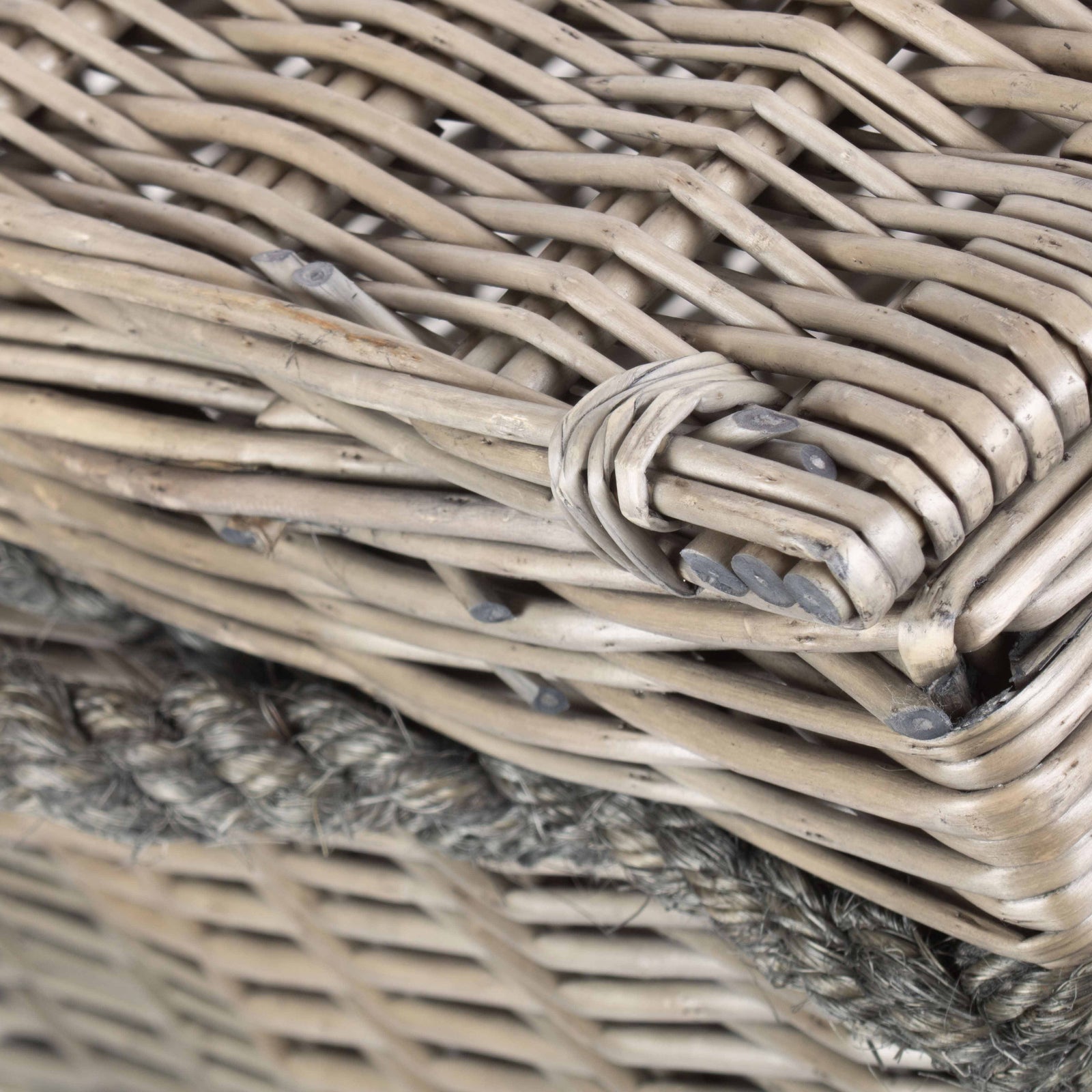 Wicker 58cm Unlined Antique Wash Storage Basket