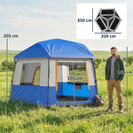 Camping Tent 3000mm Waterproof 4-6  Person | Blue