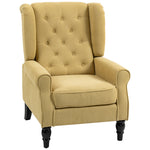 Accent Armchair Home Furniture Retro Tufted Club Wood Fabric | Yellow