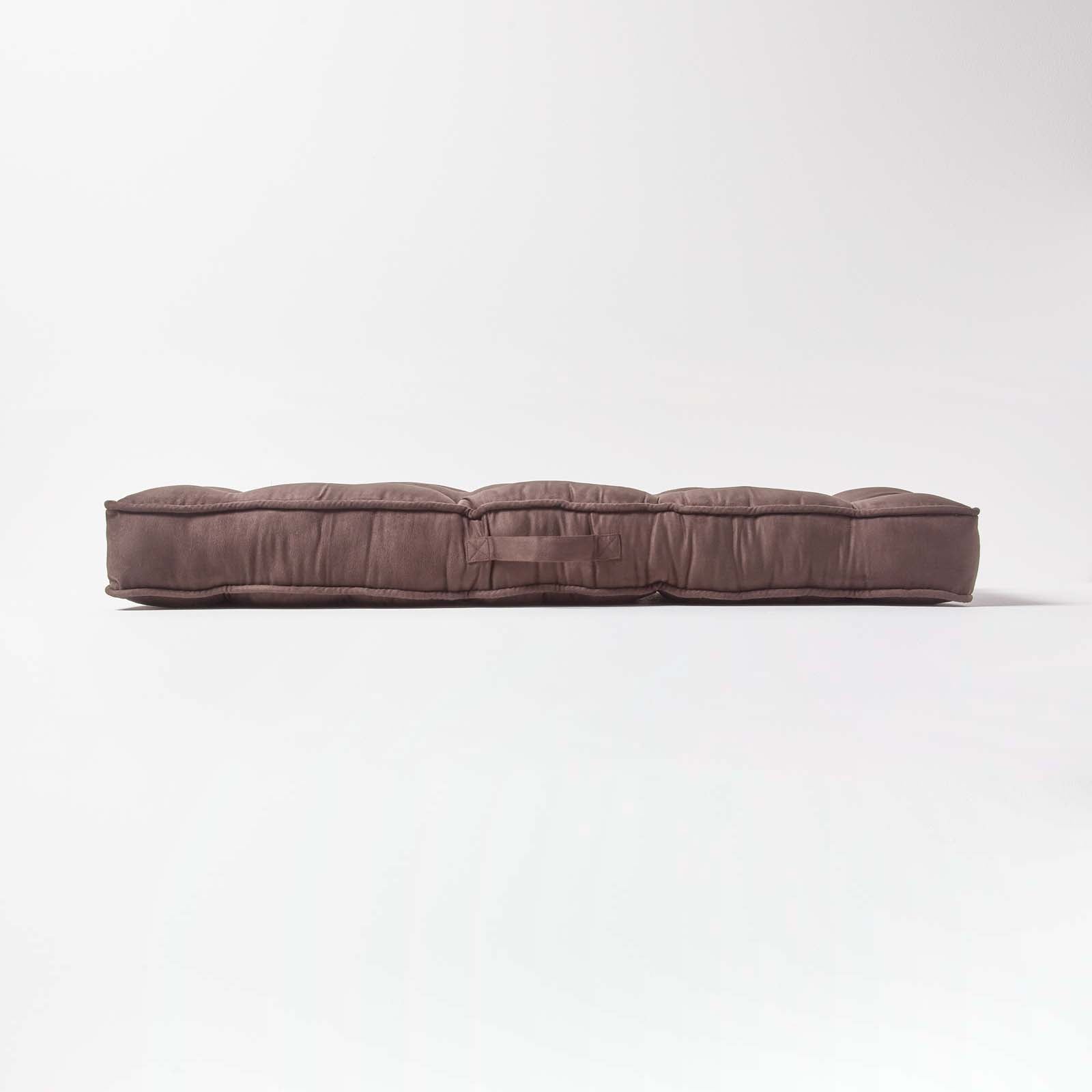Faux Suede 2 Seater Booster Cushion | 50cm x 100cm | Chocolate