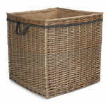 Antique Wash Square Storage Log Basket | Large | Brown
