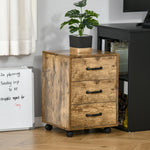 Mobile File Cabinet With 3 Drawers Under Desk | One Size | Brown