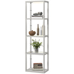 Led Floor Lamp With Glass Shelves, Dimmable Room Lamp | Grey