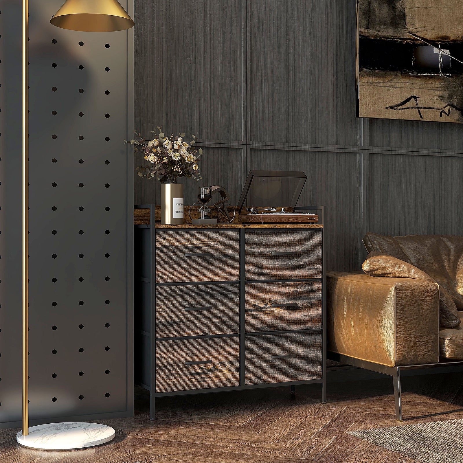 Bedroom Chest Of Drawers 4/5/6/7 Drawer Dresser W/ Shelf | Large | Brown