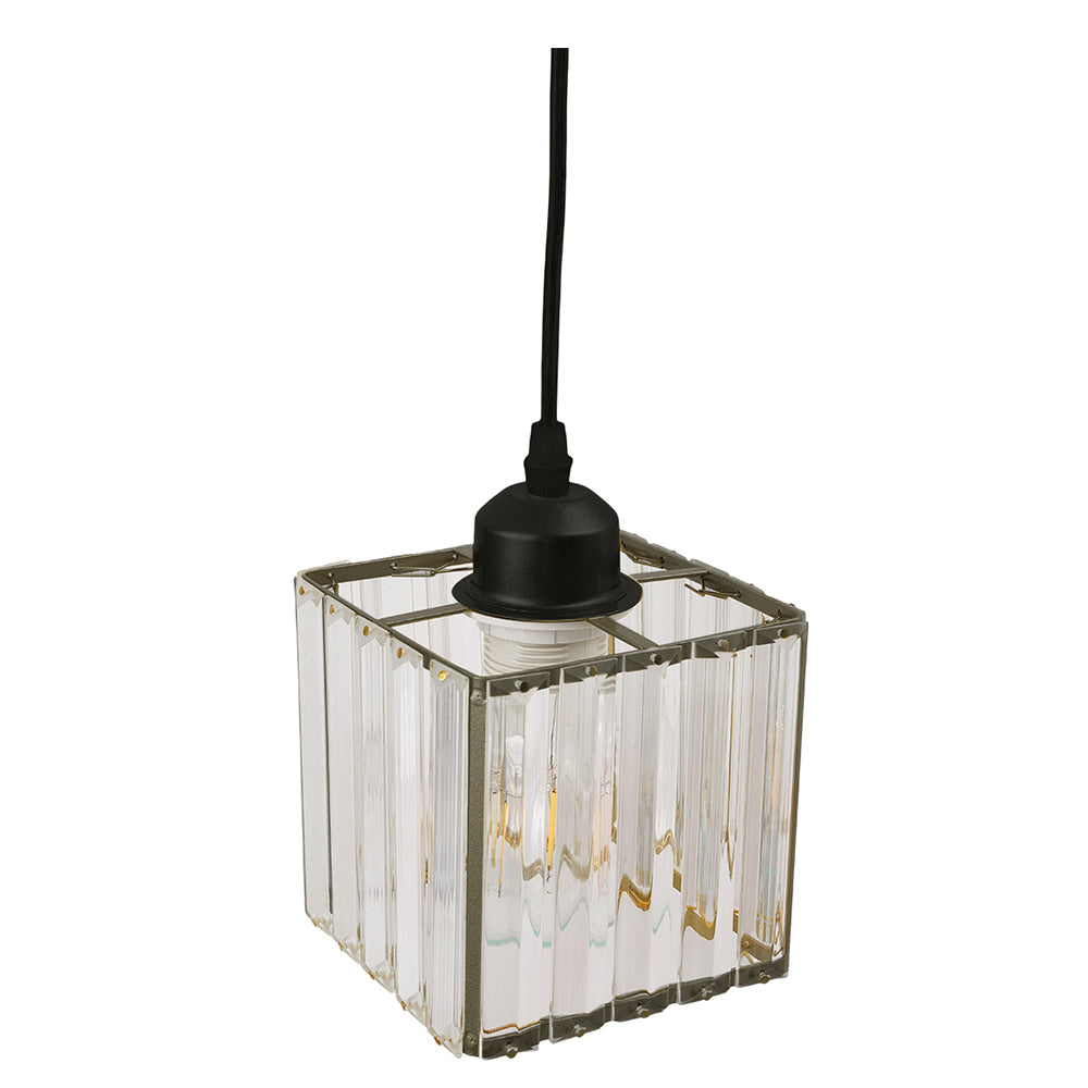 3-light Crystal Pendant Light Height Adjustable Rectangular Ceiling Chandelier | Black