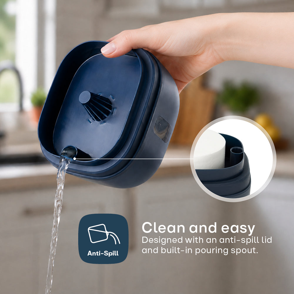 Reusable 1000ml Dehumidifier With 2 Calcium Chloride Refill Tabs | Navy Blue