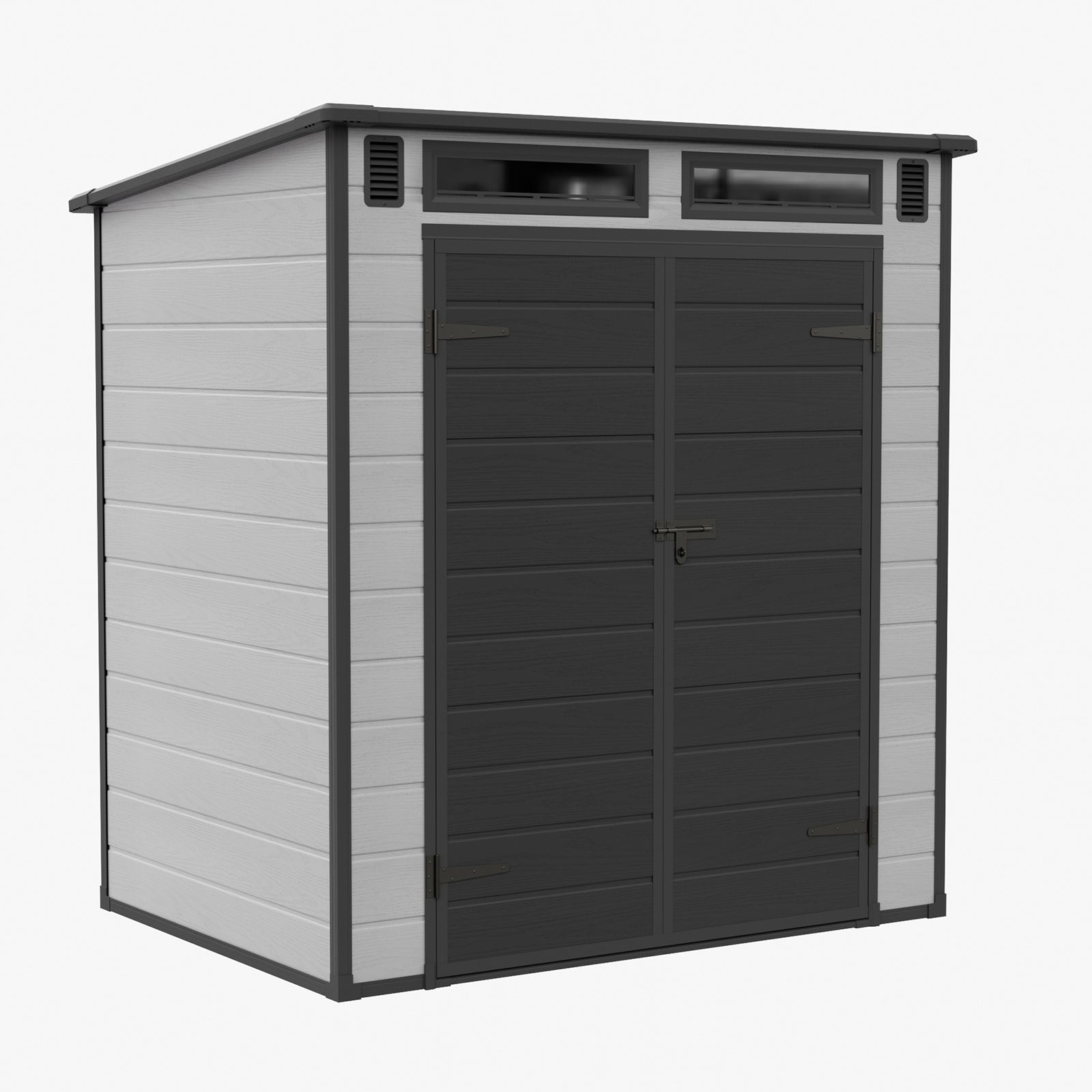 6 X 4ft Outdoor Garden Pent Roof Tool Storage Shed | Dark Grey