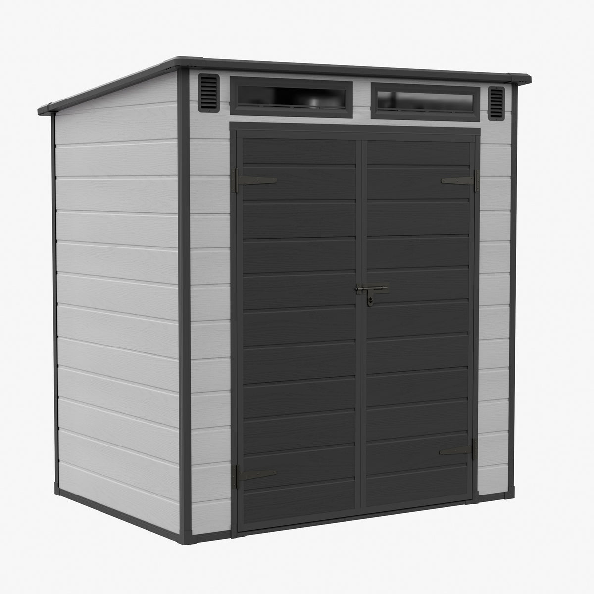 6 X 4ft Outdoor Garden Pent Roof Tool Storage Shed | Dark Grey