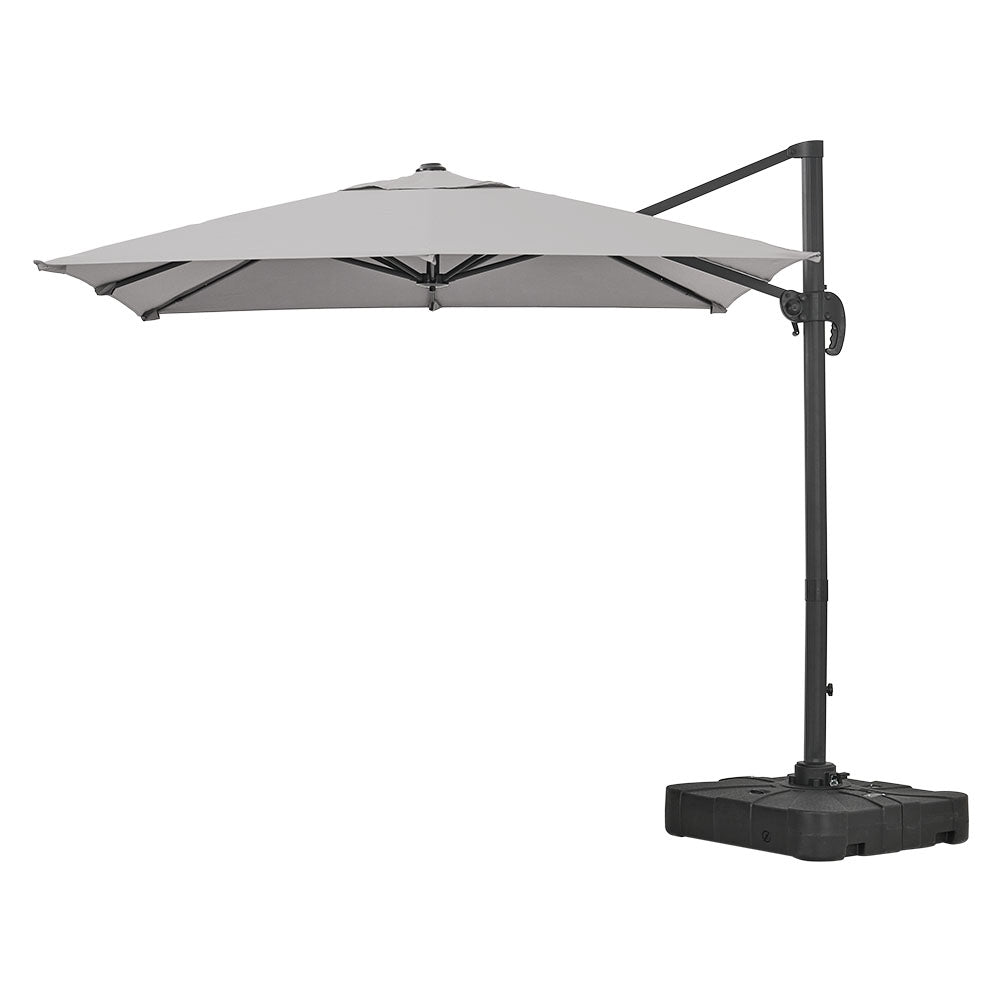 Outdoor Garden 2.5m Cantilever Parasol With Base | One Size | Light Grey