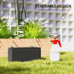 Set Of 2 Hanging Flower Boxes, 50 Cm Long, Rattan Look | Black