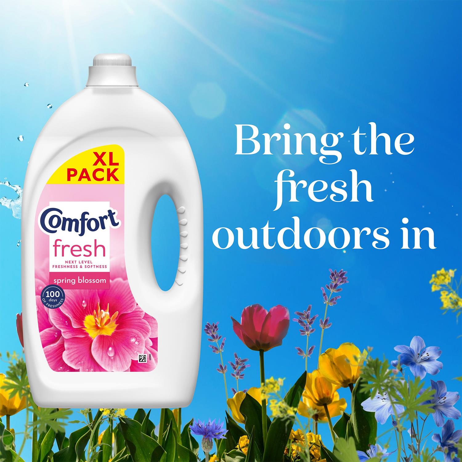 Fresh Spring Blossom Liquid Fabric Conditioner, 80 Washes 2.4l, 4 Pack