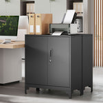 HOMCOM Lockable Metal Filing Cabinet, 2-tier Storage Cupboard