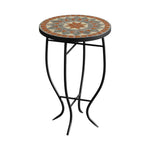 35cm Dia X 54cm H Outdoor Mosaic Accent Side Table Plant Stand | Multi Colour