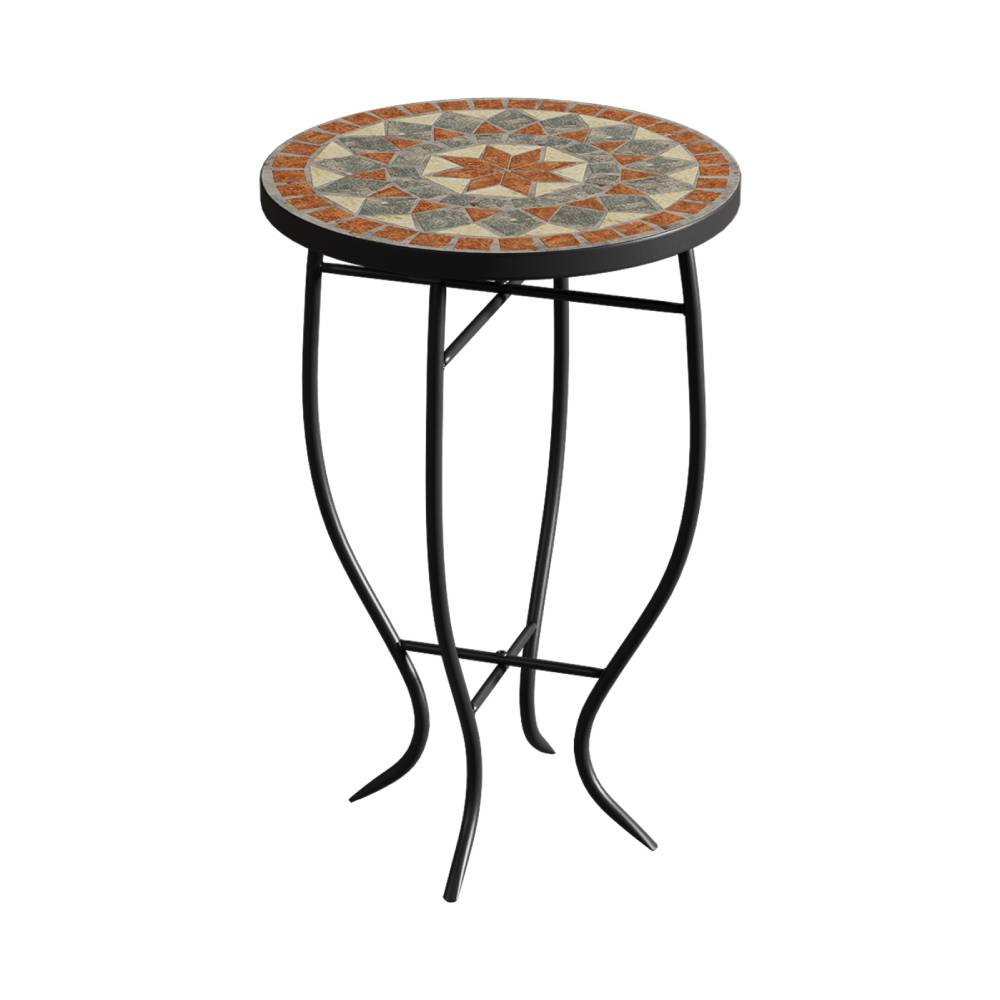 35cm Dia X 54cm H Outdoor Mosaic Accent Side Table Plant Stand | Multi Colour