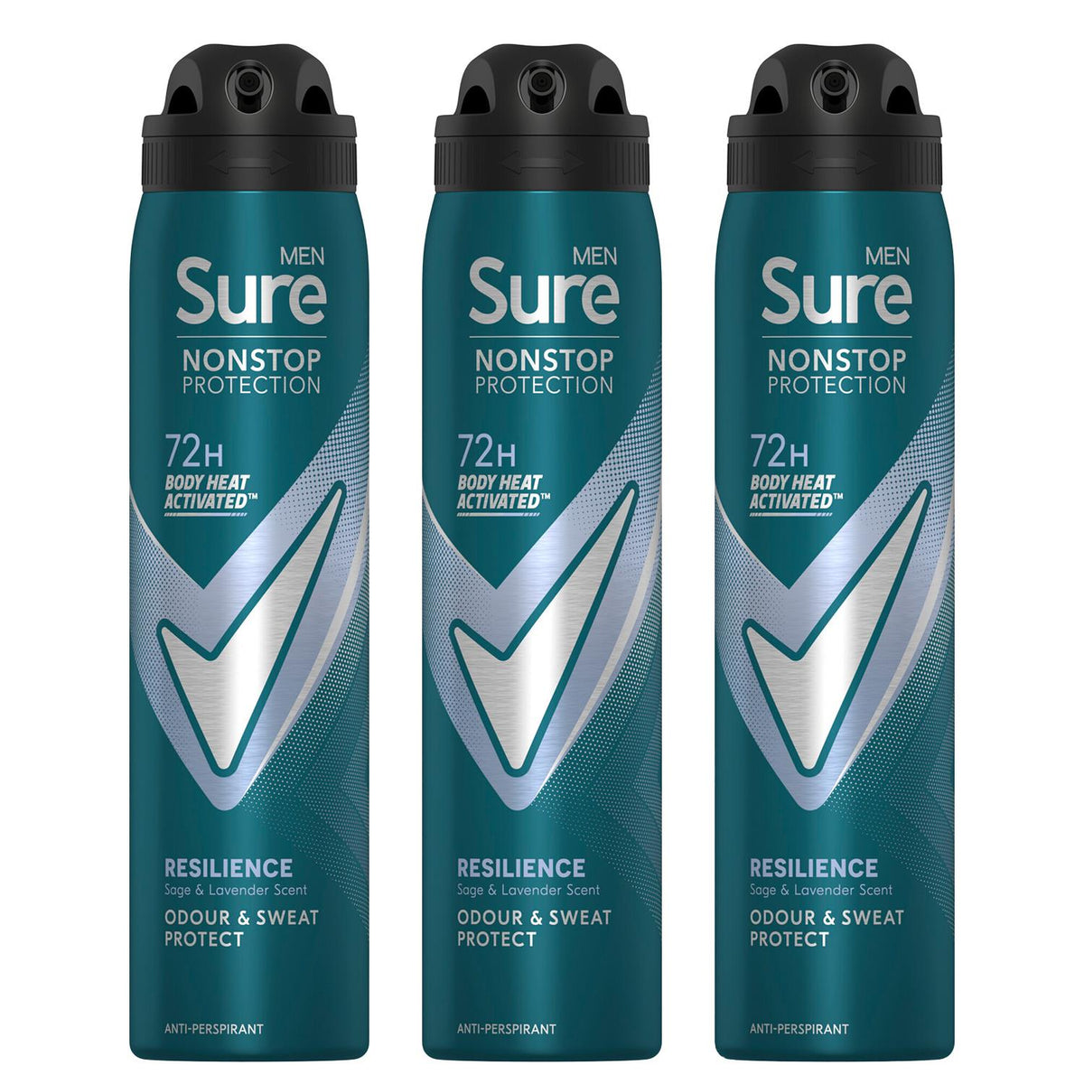 Men Resilience Deodorant Spray With 72h Nonstop Protection 250ml, 3 Pack | Set of 3