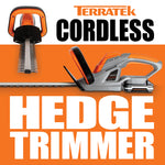 20v Cordless Hedge Trimmer Lightweight Handheld Garden Electric Hedge Li Ion 1hr Fast Charge Battery And Charger Included | 2 Batteries + 1 Charger | Grey