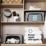 Livivo Set Of 3 Large Foldable Fabric Storage Boxes With Viewing Window