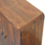 Solid Wood Mini Classic Chestnut Cabinet, Brown, 2 Doors